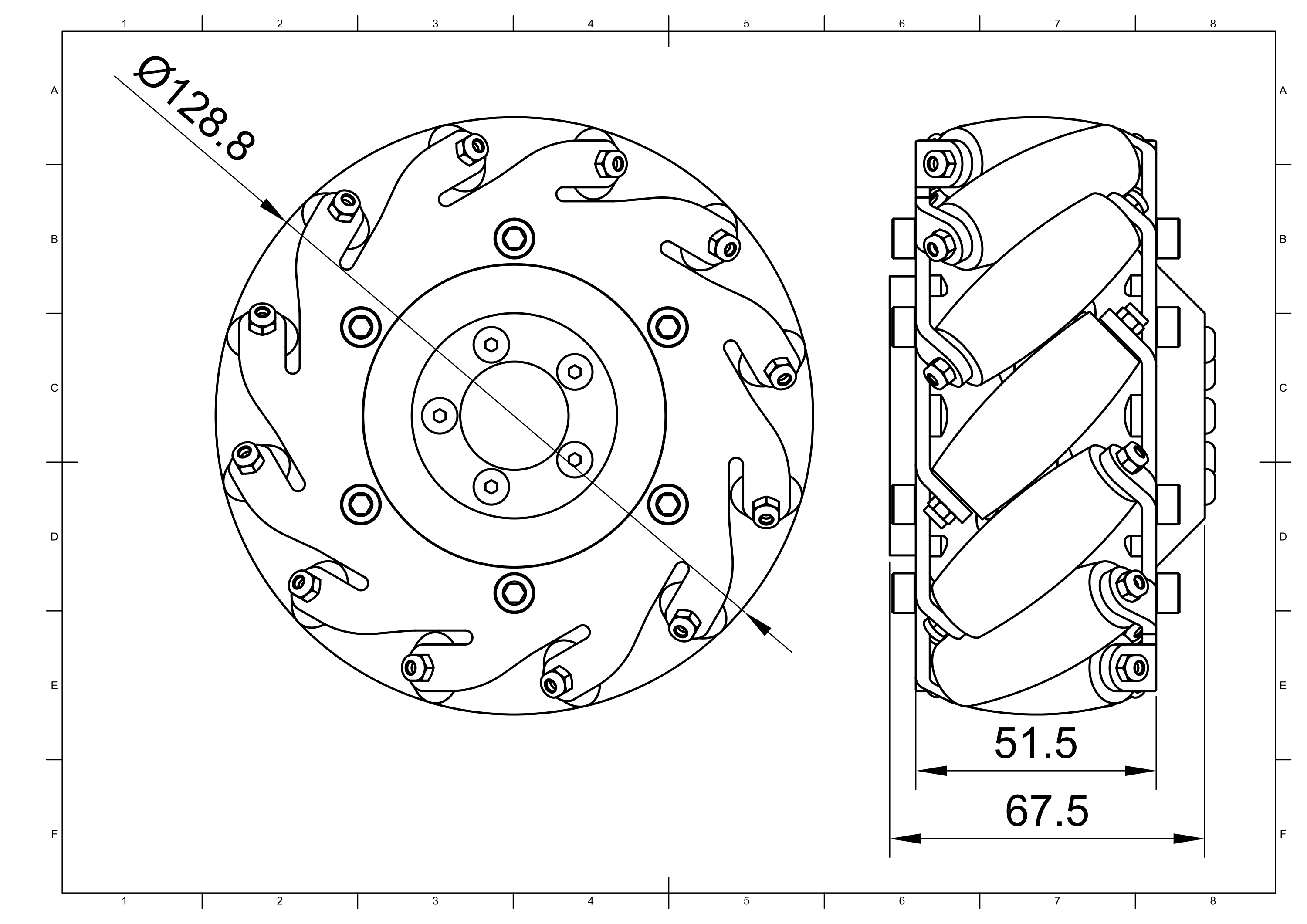 Mecanum wheels dimensions
