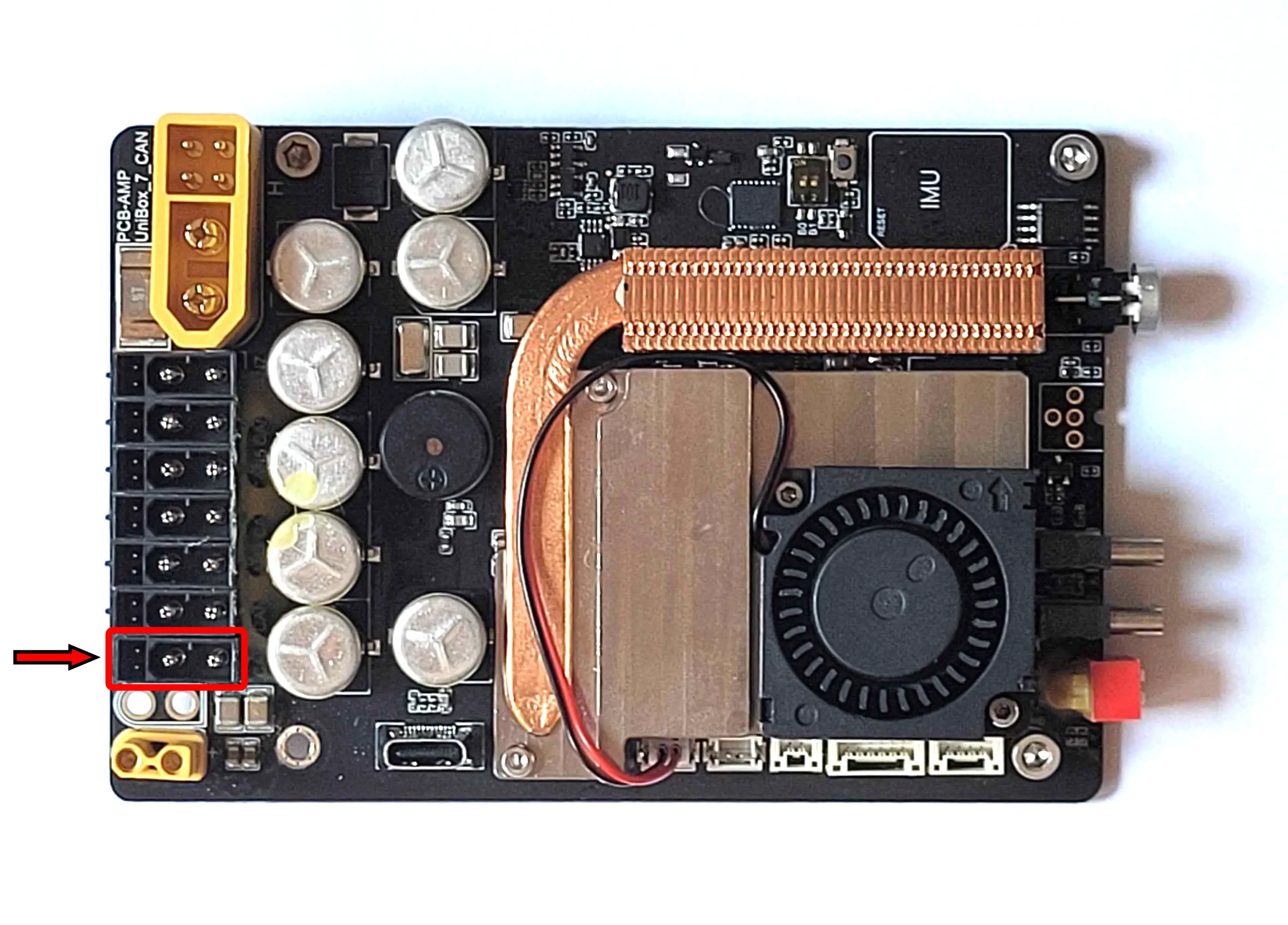 Arm with battery connected