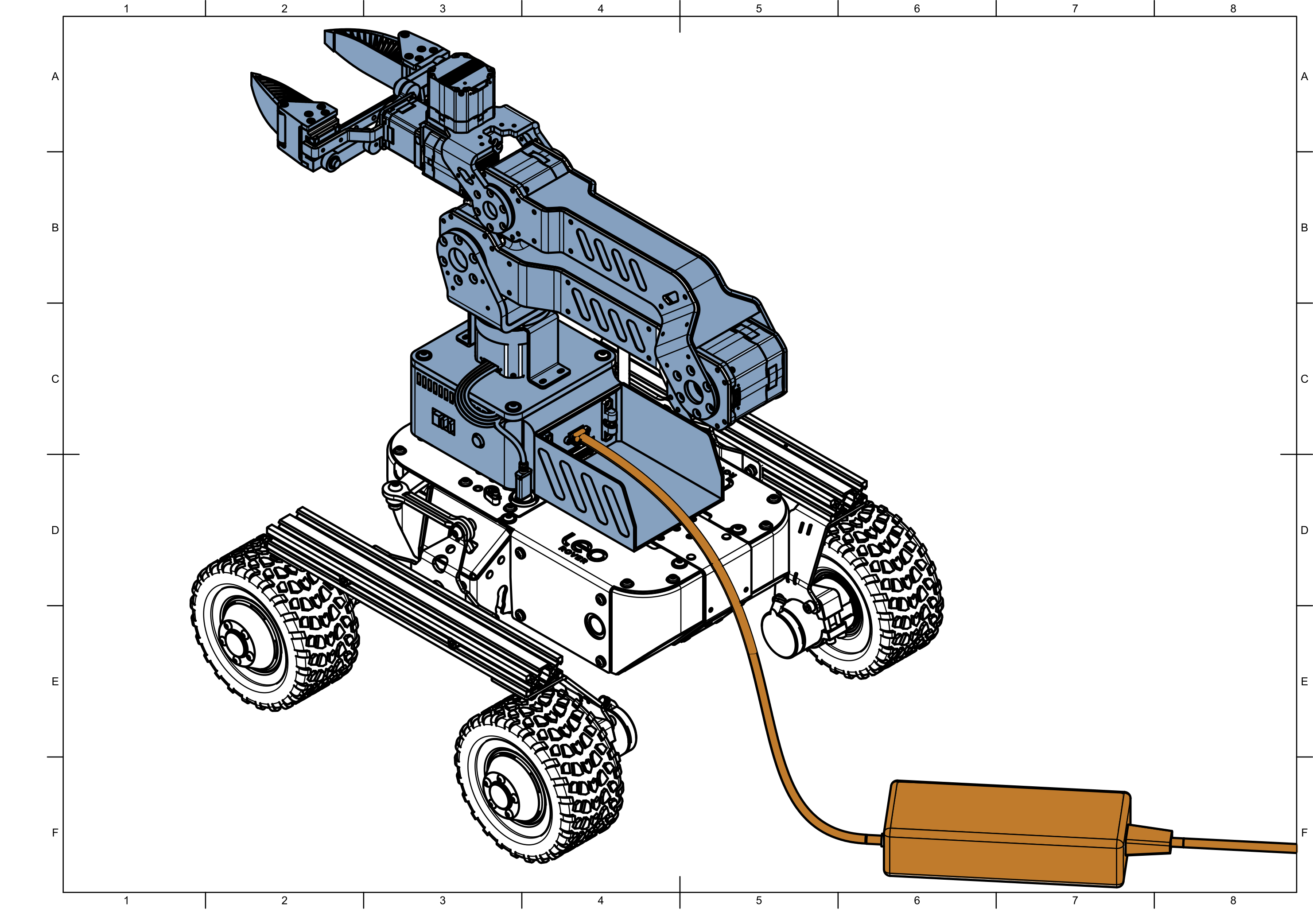 Arm with power adapter connected
