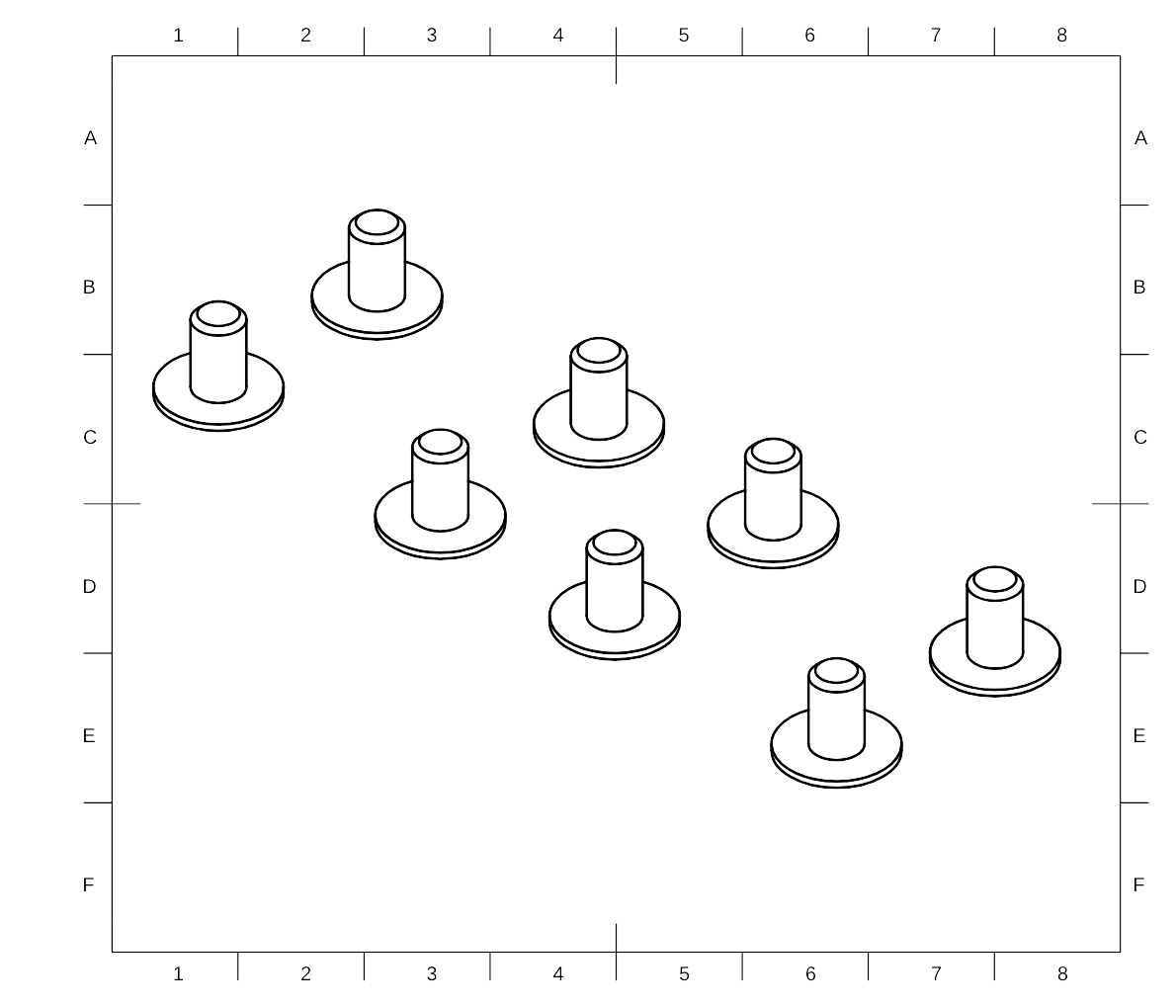 8x rounded M5x8 screw