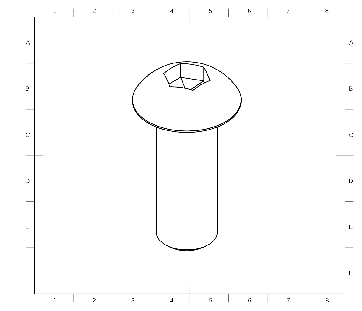 rounded M6x16 screw