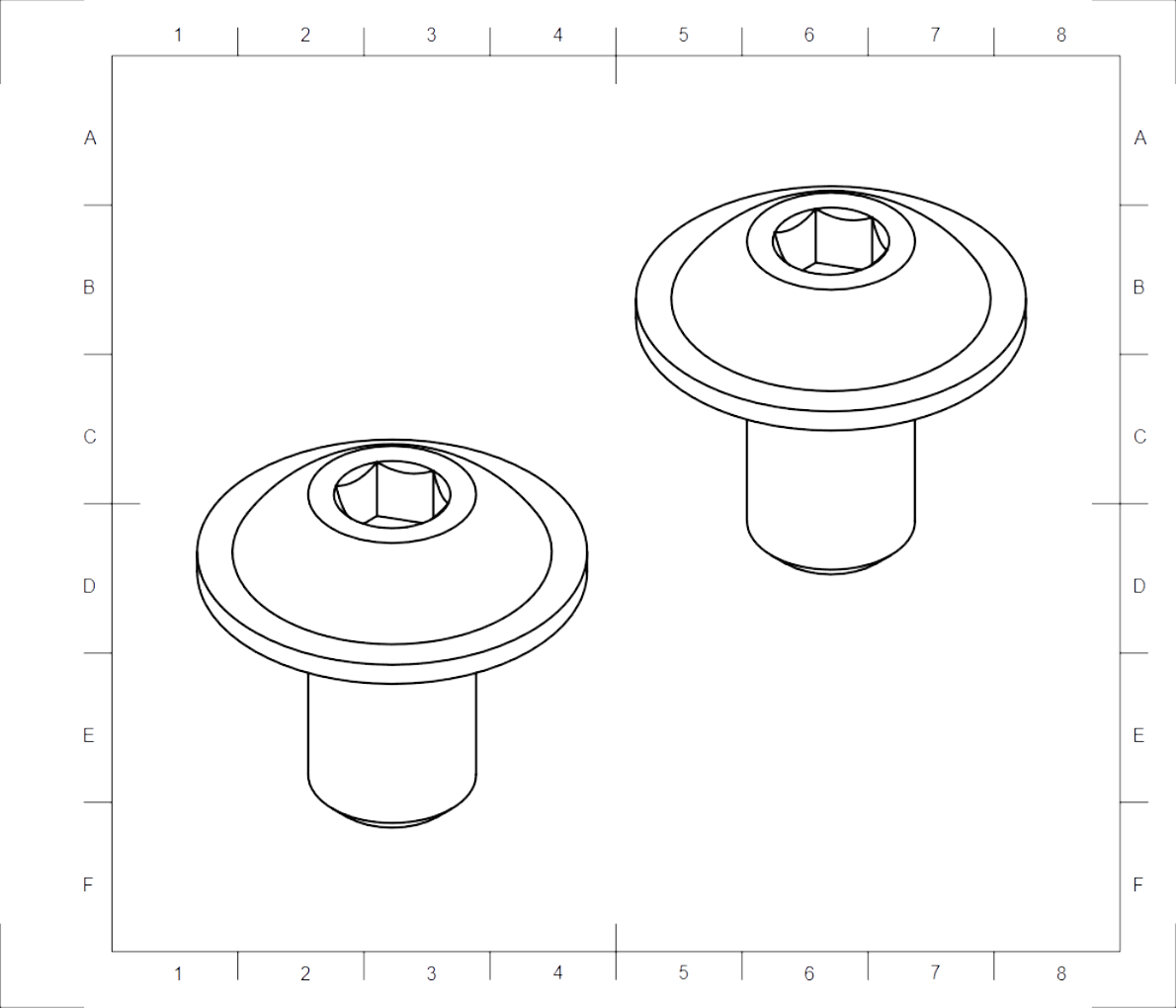 2x rounded M5x8 screw