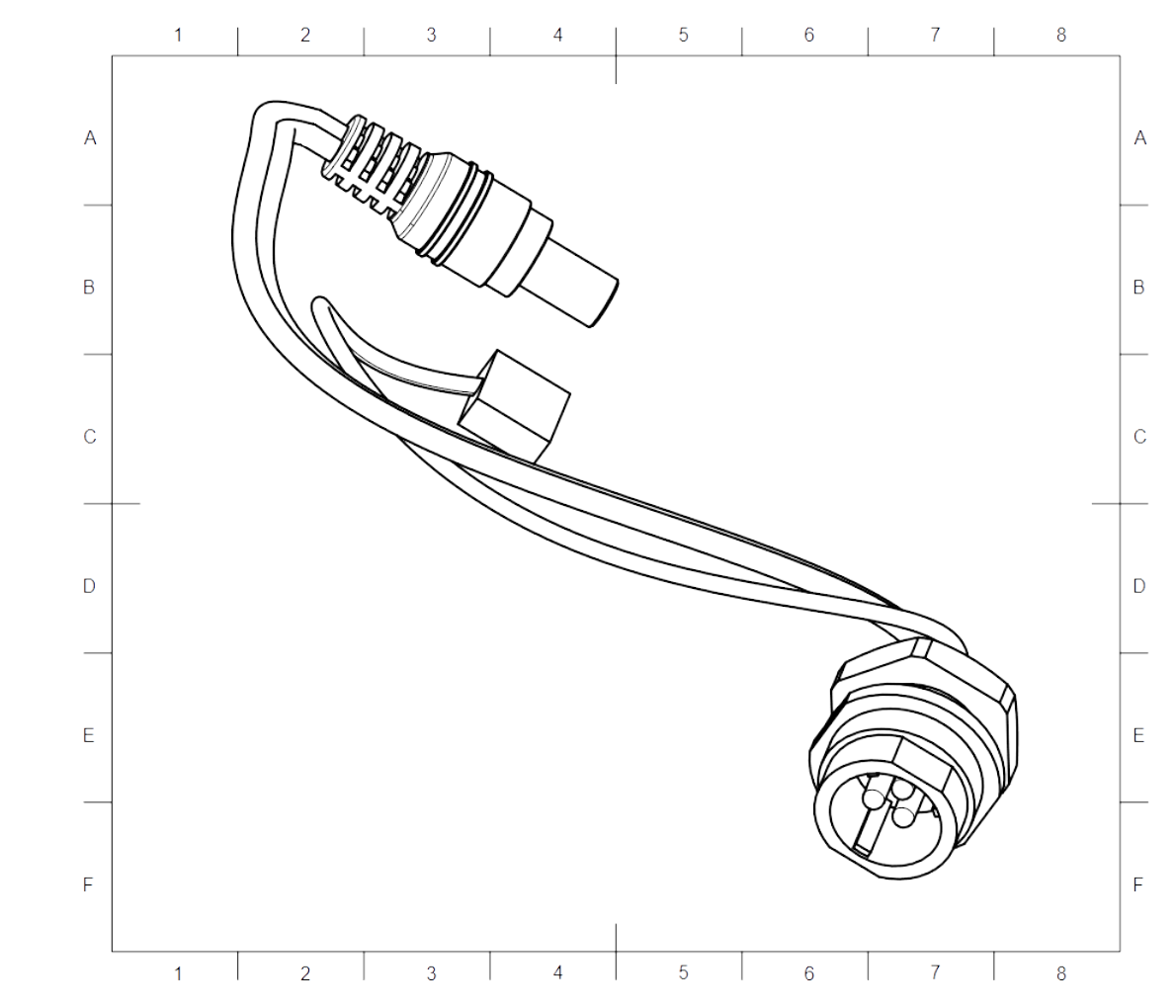 Cable with barrel jack