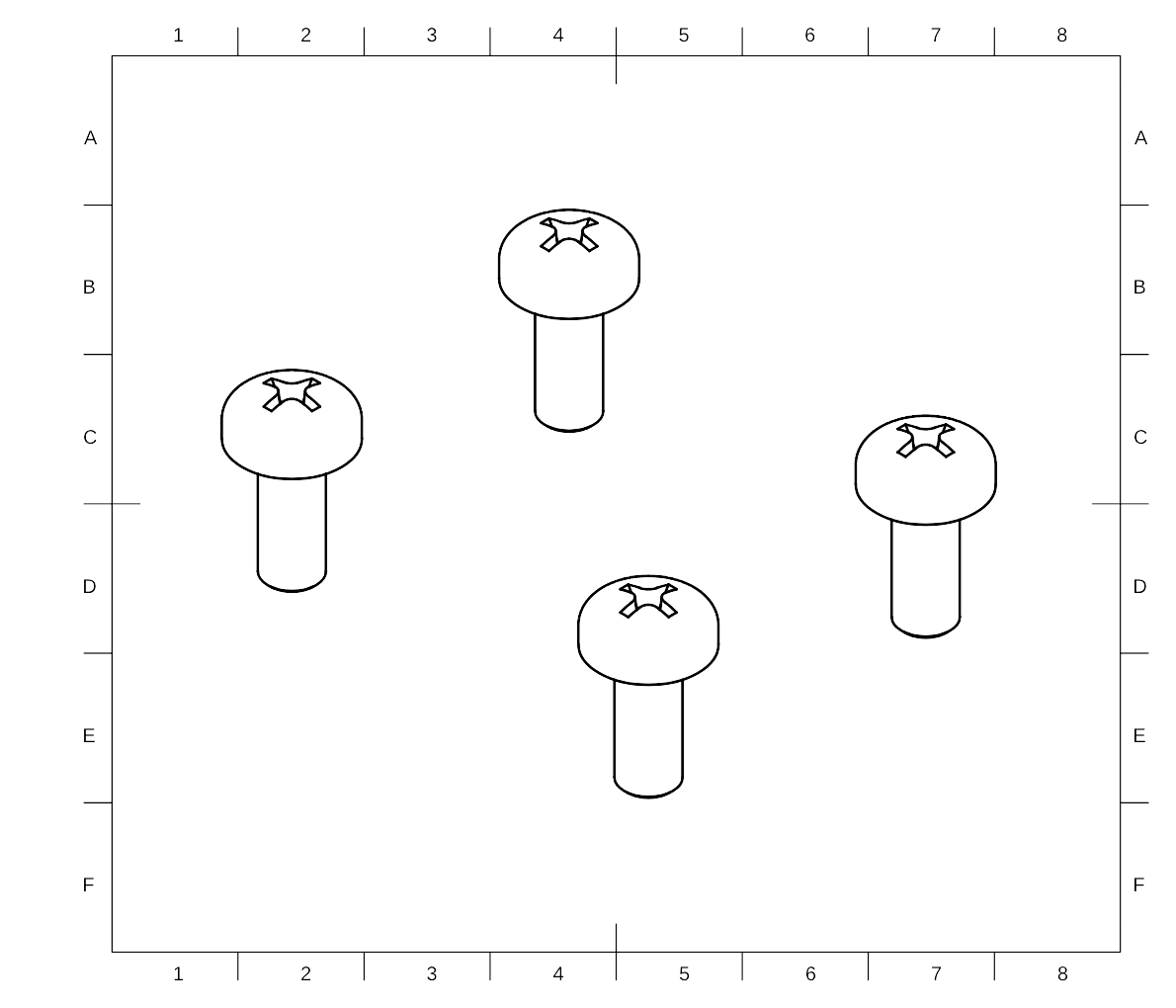 4x pan head M2.5x8 plastic screw