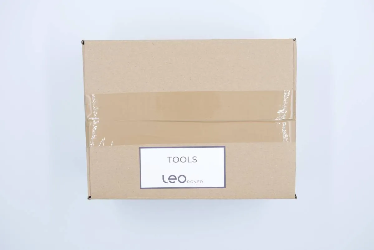 Box of tools used to assemble Leo Rover