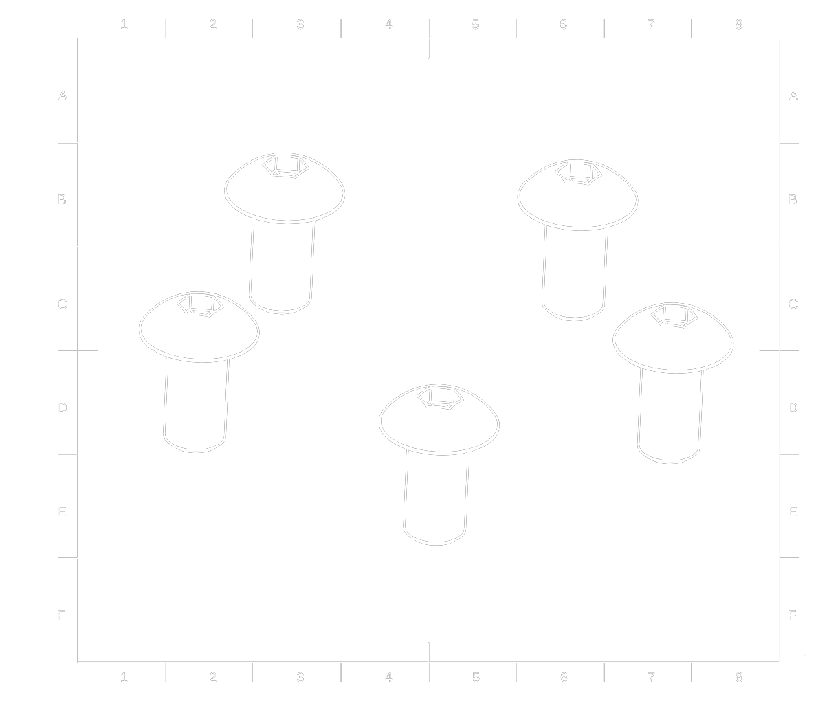 5x rounded M4x8 screw