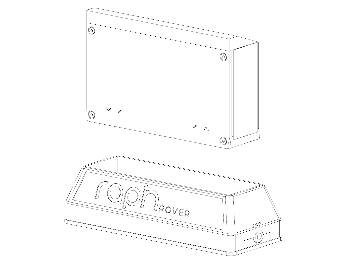 Raph Rover battery dock with battery pack hovering above it